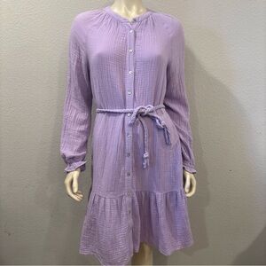 Magaschoni 100% Organic Cotton Shirt Gauze Lavender dress women's size S